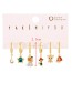 Fashion Gold Set Of 6 Copper Paved Zirconia Princess Flower Dangle Earrings