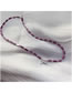 Fashion Purple Geometric Beaded Bow Necklace