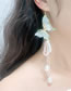 Fashion Pink Earrings Crystal Pearl Tassel Butterfly Earrings