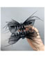 Fashion Feather Black Geometric Rhinestone Feather Bow Clip