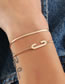 Fashion C Metal Alphabet Snake Chain Bracelet Set