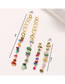 Fashion As Shown In A Set Of 4 Alloy Geometric Colored Gravel Braiding Hair Ring Set