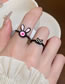Fashion Split Ring - Black Cat Cartoon Dripping Oil Cat Rabbit Open Ring