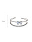 Fashion Bracelet - Silver Copper Inlaid Zirconium Bow Heart Double Layer Bracelet