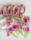 Fashion Streamer Pearl Hair Tie Fabric-print Bow Pleated Scrunchie
