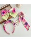 Fashion Streamer Pearl Hair Tie Fabric-print Bow Pleated Scrunchie