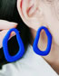 Fashion Blue Acrylic Geometric Hollow Irregular Stud Earrings