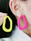 Fashion Rose Red Acrylic Geometric Hollow Irregular Stud Earrings