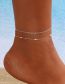 Fashion 5# Alloy Ball Chain Double Layer Anklet