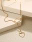 Fashion 2# Alloy Hollow Heart Y-shaped Necklace