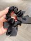 Fashion Black Square Fabric Bow Pearl Ruffle Hair Tie