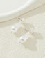 Fashion White Acrylic Shaped Pearl Stud Earrings