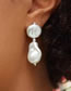 Fashion White Acrylic Shaped Pearl Stud Earrings