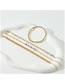 Fashion Gold Alloy Geometric Alphabet Bead Chain Bracelet Set