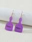 Fashion Purple Resin Geometric Bottle Earrings