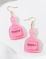 Fashion Pink Resin Geometric Bottle Earrings