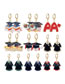 Fashion 8# Alloy Dripping Oil Dr Cap Bachelor Uniform Earrings Earrings