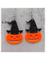 Fashion A Acrylic Bat Coffin Plate Pumpkin Skull Print Earrings