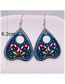 Fashion 1# Acrylic Printed Heart Earrings