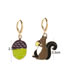 Fashion 9# Alloy Oil Drip Rabbit Hoop Earrings