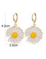 Fashion 7# Alloy Drip Oil Sunflower Earrings Earrings