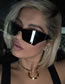 Fashion Black Frame Gold Film Pc Frameless One-piece Sunglasses