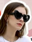 Fashion Solid White Gray Flakes Pc Heart Sunglasses