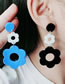 Fashion Blue And White Acrylic Contrast Flower Earrings