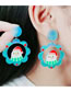Fashion 2# Acrylic Santa Claus Round Earrings