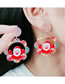 Fashion 3# Acrylic Santa Claus Round Earrings