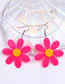 Fashion Rose Red Acrylic Painted Flower Earrings