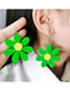 Fashion Green Acrylic Painted Flower Earrings