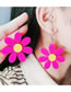 Fashion Rose Red Acrylic Painted Flower Earrings