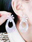 Fashion 2# Acetate Flower Water Drop Hollow Stud Earrings