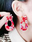 Fashion 3# Acetate Flower Water Drop Hollow Stud Earrings