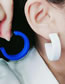 Fashion Navy Blue Acrylic Painted C-shaped Earrings