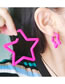 Fashion Black Acrylic Pentagram Earring Set