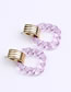 Fashion Pink Acrylic Twist Square Stud Earrings