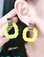 Fashion Yellow Acrylic Painted Square Cutout Stud Earrings