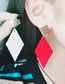 Fashion White Acrylic Rhombus Mesh Earrings
