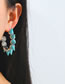 Fashion White Alloy Stud Turquoise C-shaped Earrings