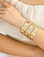 Fashion Gold Metal Geometric Irregular Bump Open Bracelet