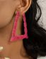 Fashion Rose Red Plastic Bamboo Stud Earrings