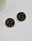Fashion Gold Alloy Round Number Star Stud Earrings