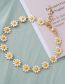 Fashion White Necklace Alloy Drip Oil Flower Necklace