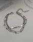 Fashion Silver Alloy Letter Tag Chain Bracelet
