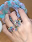 Fashion A Set Of Black Models Colorful Crystal Flower Tassel Ring Set