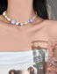 Fashion Necklace - Blue - Candy Acrylic Geometric Beaded Necklace