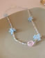 Fashion Necklace - Color - Blue Acrylic Flower Necklace