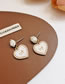 Fashion A Pair Of Heart Stud Earrings Alloy Pearl Heart Flower Earrings